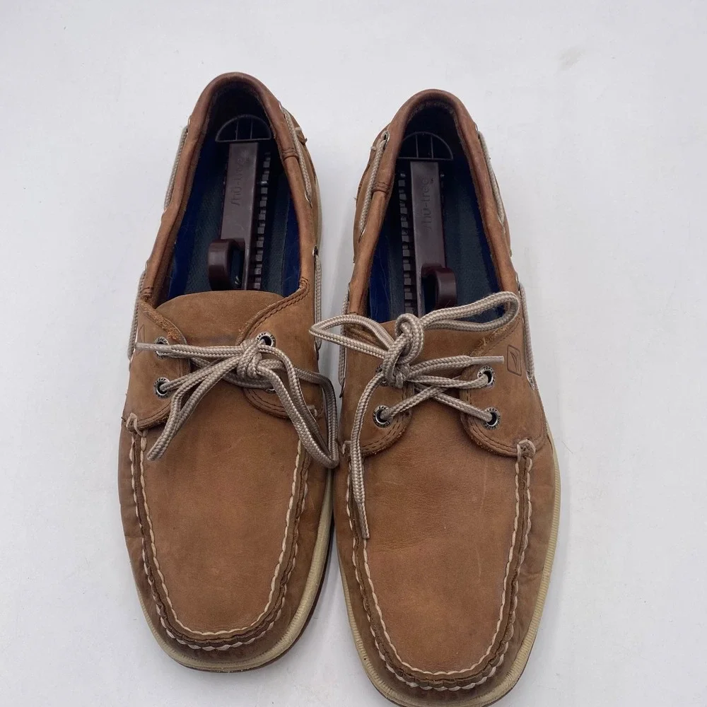 Sperry Top-Sider Billfish Boat Shoes Mens 10M Tan Leather Mesh Nautical Classic